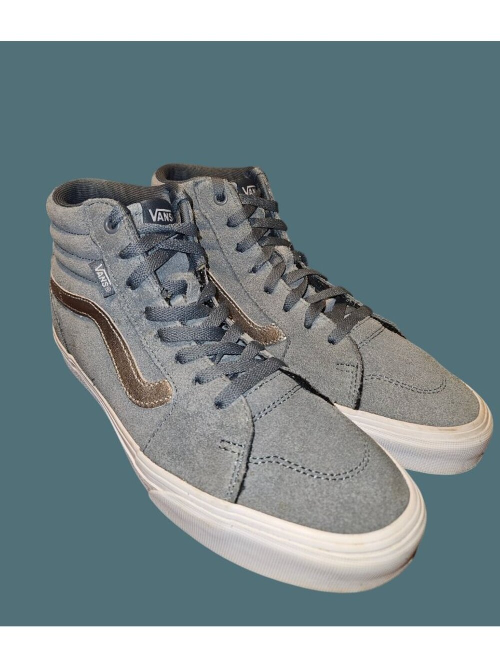 Vans Suede SK8 High Top Blue Sneakers Women Size 10